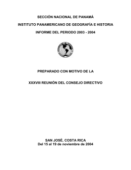 panamá - Instituto Panamericano de Geografía e Historia