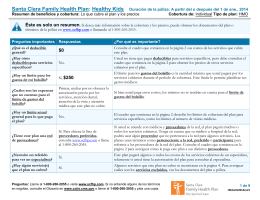 Healthy Kids Summary of Benefits and Coverage (Español