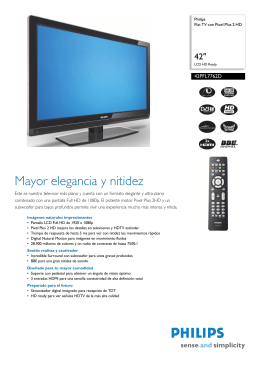 42PFL7762D/12 Philips Flat TV con Pixel Plus 2 HD