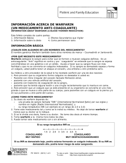 información acerca de warfarin