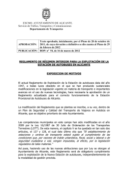 Reglamento de régimen interior para la explotación de la estación