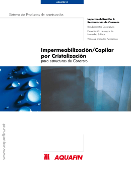 Impermeabilización/Capilar por Cristalización