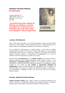 Gustavo Faverón Patriau El anticuario