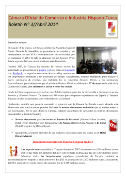 Boletín Nº 3//Abril 2014 - Cámara de Comercio Hispano Turca