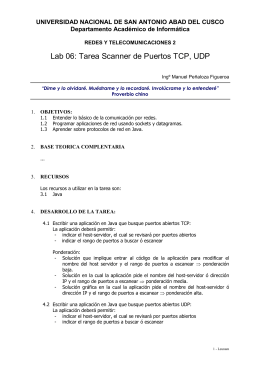 Lab 06: Tarea Scanner de Puertos TCP, UDP