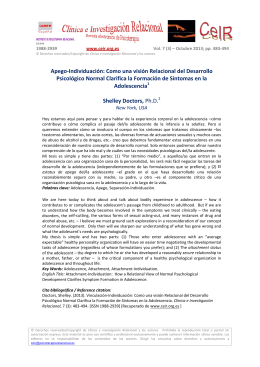 Apego-Individuación - Psicoterapia Relacional