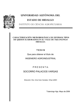 Caracterizacion microbiologica de quesos