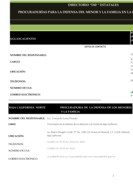 directorio “dif “ estatales procuradurías para la defensa del menor y