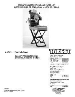 OM, Port-A-Saw Masonry / Refractory Saw Electric and