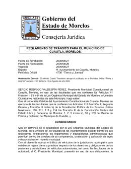 Reglamento de Tránsito para el Municipio de Cuautla, Morelos
