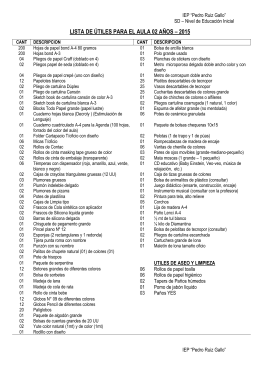 lista de útiles para el aula 02 años – 2015