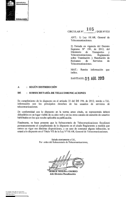 105 - Subsecretaría de Telecomunicaciones