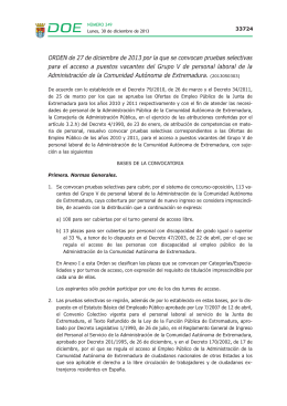 Grupo V de personal laboral - Diario Oficial de Extremadura