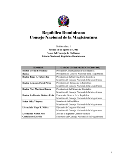 República Dominicana Consejo Nacional de la Magistratura
