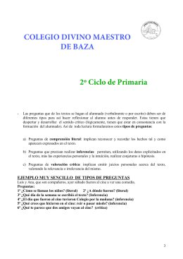 COLEGIO DIVINO MAESTRO DE BAZA 2º Ciclo de Primaria