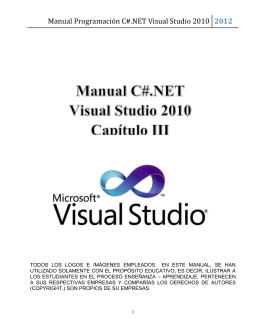 Manual Programación C#.NET Visual Studio 2010