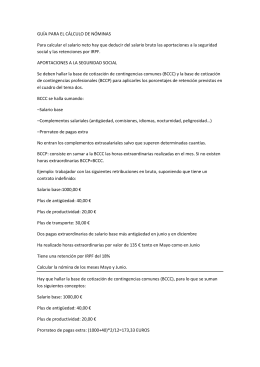 GUÍA PARA EL CÁLCULO DE NÓMINAS Para calcular el