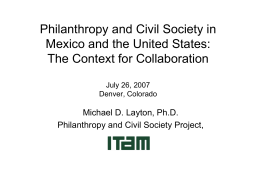 Philanthropy and Civil Society in Mexico and the United States: The