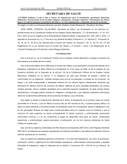 Acuerdo para Pictogramas y Leyendas de Advertencia