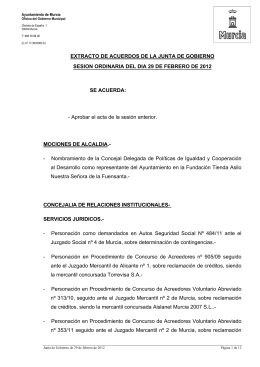 Extracto acuerdos Junta de Gobierno