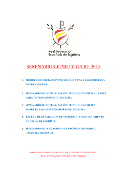 Consulta los seminarios - Real Federación Española de Esgrima
