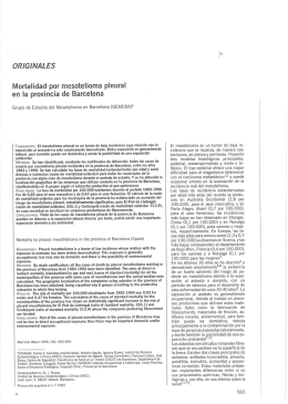 Mortalidad por mesotelioma pleural en la provincia de Barcelona