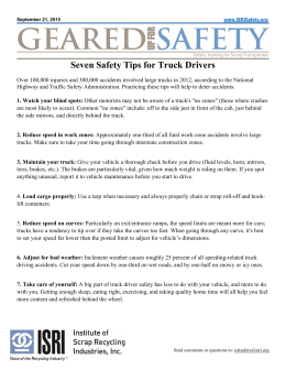 Seven Safety Tips for Truck Drivers