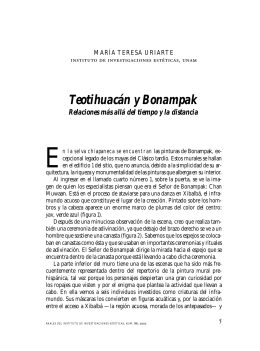 AnalesIIE86, UNAM, 2005. Teotihuacán y Bonampak Relaciones