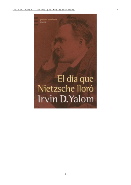 Irvin D. Yalom El día que Nietzsche lloró