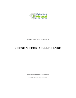 JUEGO Y TEORIA DEL DUENDE - Biblioteca Virtual Universal