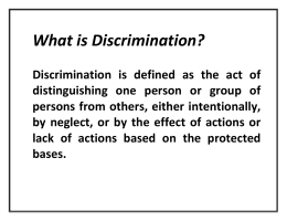 What is Discrimination?