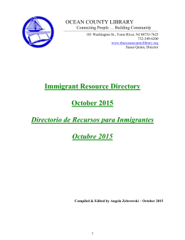 Immigrant Resource Directory October 2015 Directorio de Recursos