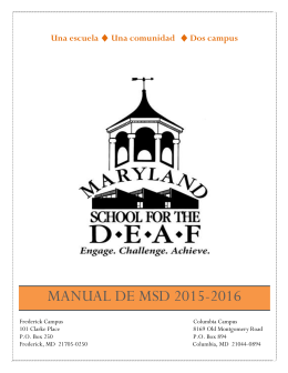 MANUAL DE MSD 2015-2016 - Maryland School for the Deaf