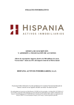 Folleto de Emisión – Hispania Activos Inmobiliarios SA
