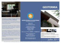GEOTERMIA junio/julio 2011 - UEG (Unión española de geotermia)