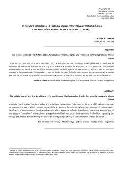 LAS FUENTES JUDICIALES Y LA HISTORIA SOCIAL