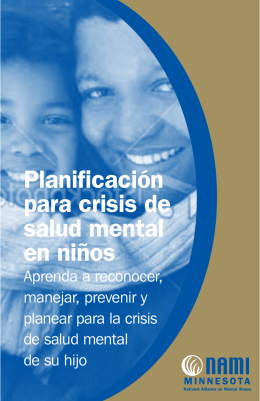 Folleto sobre la planificación para crisis de salud mental en niños