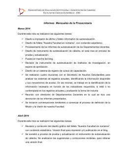 Informe Prosecretaría marzo-julio 2014