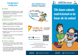 Alimentación saludable (folleto) - Ministerio de Desarrollo Social