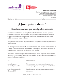 ¿Qué quiere decir? - Phoenix Children`s Hospital