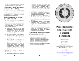 Procedimientos Especiales de Votación Temprana