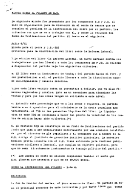a" MIIYUTA SOBRE EL FOLLETO DE E.O. La siguiente minuta fue