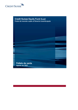 Credit Suisse Equity Fund (Lux) Folleto de venta