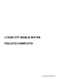 LYXOR ETF WORLD WATER FOLLETO COMPLETO
