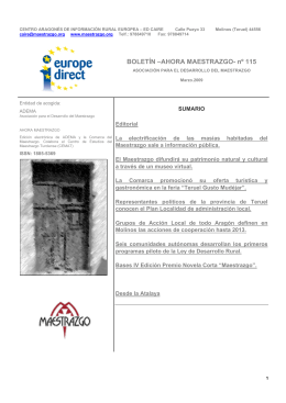 BOLETÍN –AHORA MAESTRAZGO
