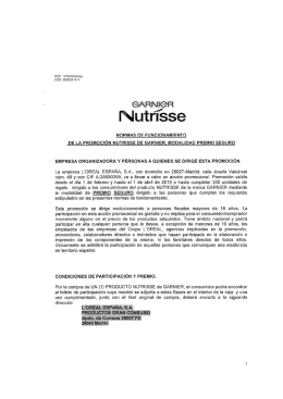 promocion nutrisse de garnier, modalidad premio seguro