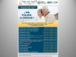 CIRCUITOS PARA GRUPOS – TEMPORADA 2014 – 2015