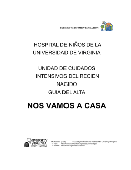 NOS VAMOS A CASA - University of Virginia