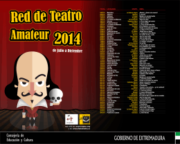 Descarga el Folleto de la Red de Teatro Amateur 2014. Podrás ver
