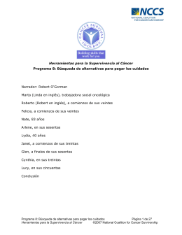 Búsqueda de alternativas - National Coalition for Cancer Survivorship